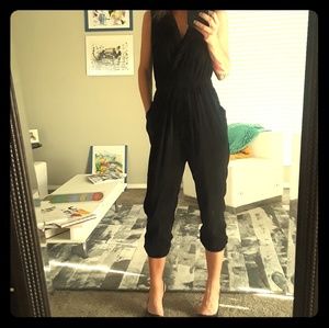 Black silk jumpsuit